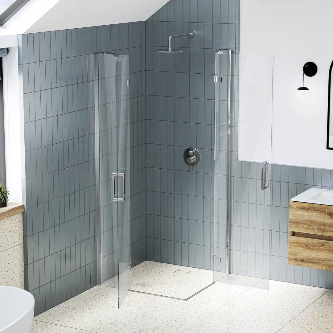 i7 Frameless Double Hinge Door Corner access