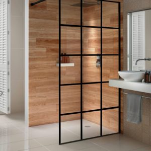 i8 Crittal Style Black Wetroom Screen