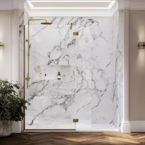 i9 Wetroom Shower Screen with 300mm Hinged Flipper Panel